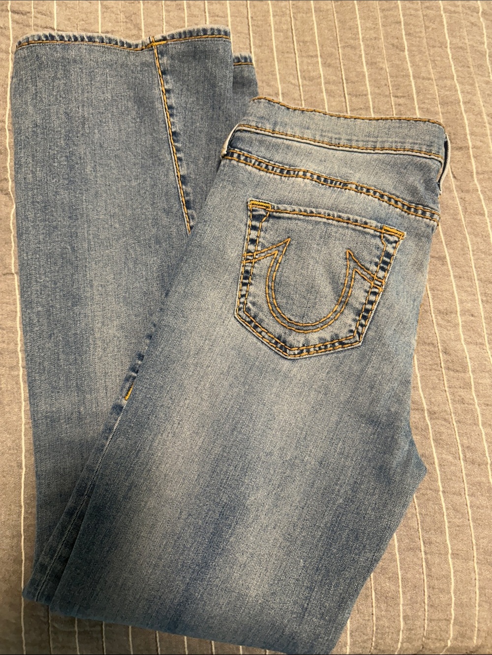 True Religion Light Blue Skinny Jeans with Signature Pocket
